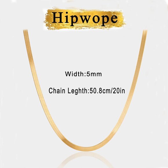 ⚡Snake Chain Herringbone Necklace For Women Gold Filled 14K Gold Silver Plated - Picture 2 of 7